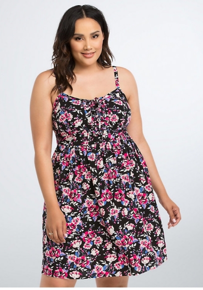 Torrid Floral Lace Up Sundress - Picture 2 of 8